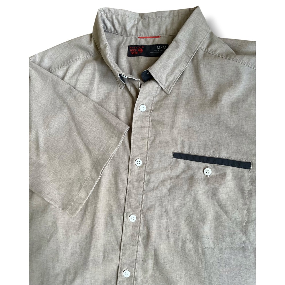 Mountain Hardwear Mens Short Sleeve Button Down Shirt Tan Khaki Size M